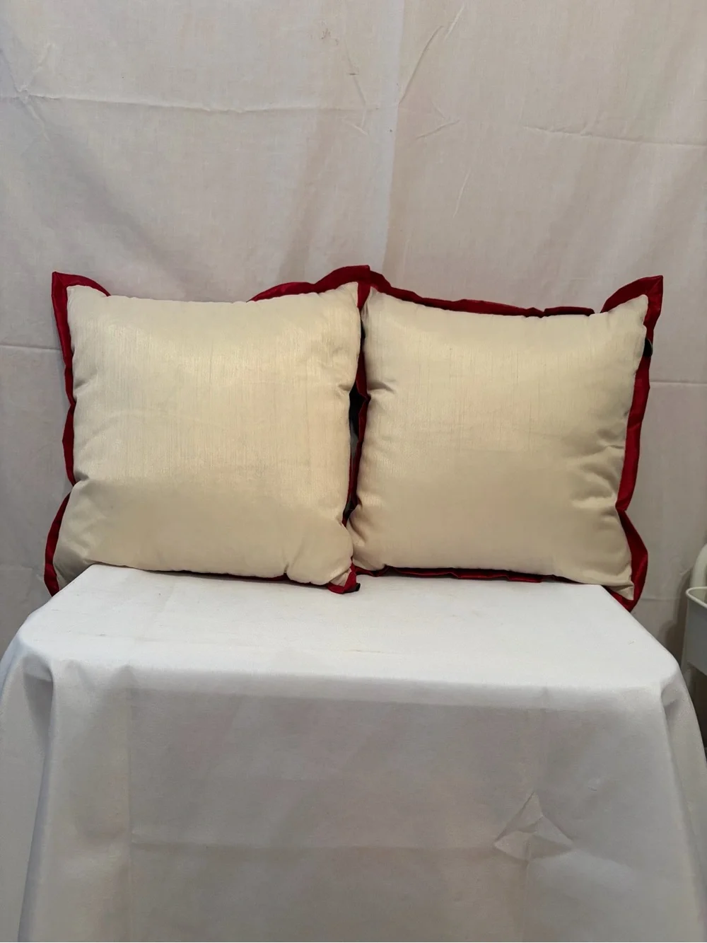 Pier 1 Imports pillows vibrant floral embroidery in red and gold